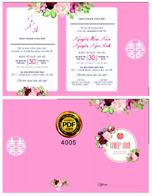 File PSD Thiệp mời Hoài Nam và Ngọc Anh mã HD113 file corel (chất lượng in ấn)