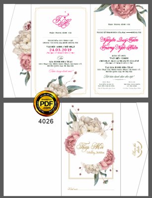 Hình ảnh file gốc Thiệp mời Quý Toàn và Ngọc Hiền mã HD90 file corel cho in UV