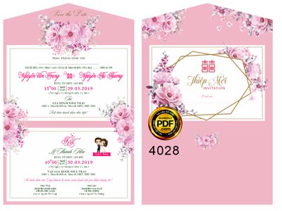 Tải file gốc Thiệp mời Văn Trung và Thị Thương mã HD88 file corel (in khổ lớn) quảng cáo