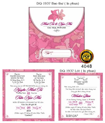 File tranh Thiệp mời laser Minh Trí và Ngọc Mai mã DQ-1937 (gốc) chủ đề con người