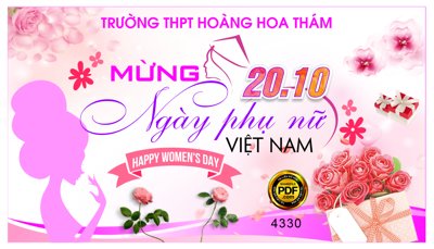 File tranh Trường THPT mừng 20/10 ngày phụ nữ Việt Nam (bản gốc) in canvas