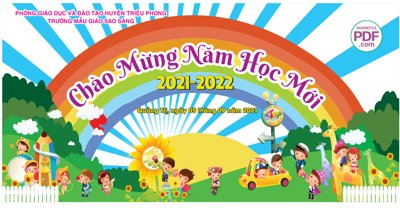 File gốc in ấn Trường mẫu giáo Sao Sáng chào mừng năm học mới #1 file PDF & CDR chuẩn màu CMYK
