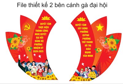 Tải file tranh gốc Trang trí cánh gà đại hội 2020 file CorelDRAW chất lượng cao