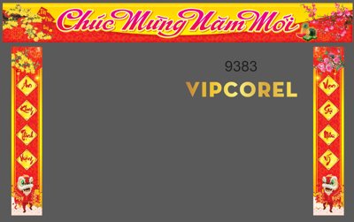 Tải file Trang trí cổng chúc mừng năm mới 2024 vector #9 (PSD) cho in tranh 3D