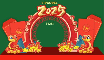 Tệp tin gốc Trang trí cổng chúc mừng năm mới 2025 file corel (chất lượng) Trang trí cổng chúc mừng năm mới 2025 file corel