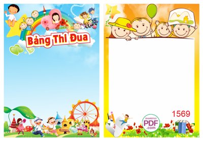 File tranh Trang trí mầm non -Bảng thi đua #2 file PDF & CDR (file gốc) chuẩn màu in