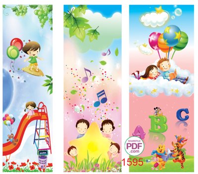 File in trần Trang trí mầm non - biển dọc #2 file PDF & CDR (bản gốc) bầu trời