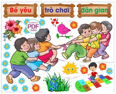Mua file tranh gốc Trang trí phòng học - Bé yêu trò chơi dân gian #2 file PDF & CDR tại Filetranh.com