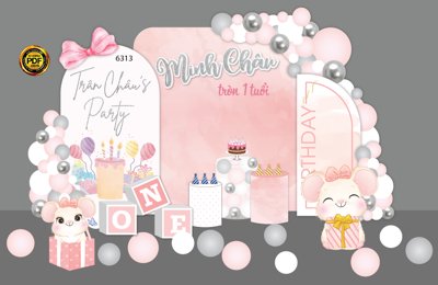 File tranh Trang trí sự kiện sinh nhật Minh Châu tròn 1 tuổi #10 (ảnh gốc) không bị mờ