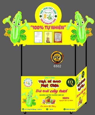 File gốc Trang trí xe đẩy hàng trái cây - nước giải khát file corel (vector) cho in ấn