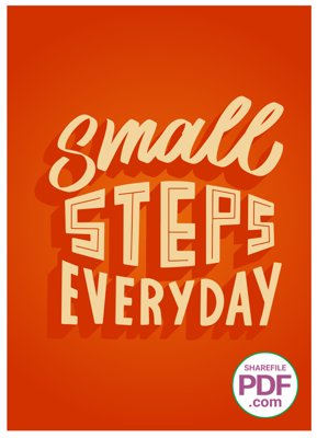 File tranh gốc Tranh động lực treo tường Smaill steps everyday file vector PDF (bản quyền) Filetranh.com