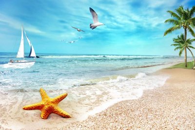 Tệp tin gốc Tranh 3D biển xanh - đại dương xanh #12 (dùng cho in) Tranh 3D biển xanh - đại dương xanh #12