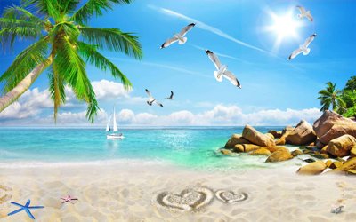 File tranh ảnh gốc Tranh 3D biển xanh - đại dương xanh #13 dùng cho in khổ lớn