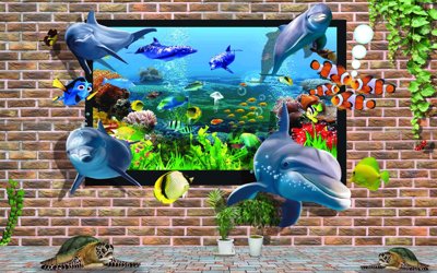 File in trần Tranh 3D biển xanh - đại dương xanh #14 (file gốc) chủ đề vũ trụ