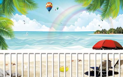 File tranh PSD Tranh 3D biển xanh - đại dương xanh #19 chất lượng cao