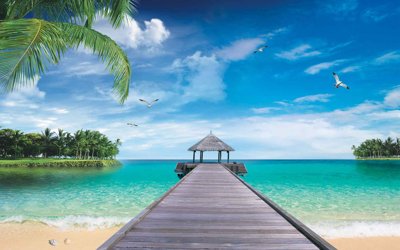 File in lụa Tranh 3D biển xanh - đại dương xanh #26 (hoa văn) Tranh 3D biển xanh - đại dương xanh #26