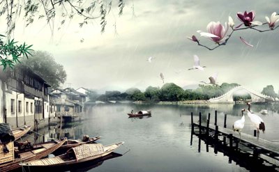 Tệp tin gốc Tranh 3D phong cảnh hữu tình - Thủy mạc #11 (dùng cho in) Tranh 3D phong cảnh hữu tình - Thủy mạc #11