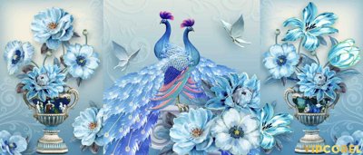 File gốc Tranh bình hoa treo tường 3D đẹp #13 (in tráng gương) sang trọng