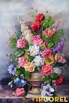 File gốc Tranh bình hoa treo tường 3D đẹp #14 (bản quyền) cho in ấn