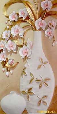 Download file Tranh bình hoa treo tường 3D đẹp #33 (gốc) in mica bàn thờ