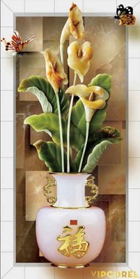 Tải file gốc Tranh bình hoa treo tường 3D đẹp #36 (bản PSD) đầy đủ layer