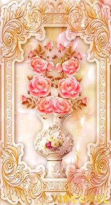 File tranh Tranh bình hoa treo tường 3D đẹp #37 (bản gốc) treo phòng ăn