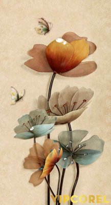 File gốc Tranh bình hoa treo tường 3D đẹp #43 (ảnh chi tiết) để in lụa