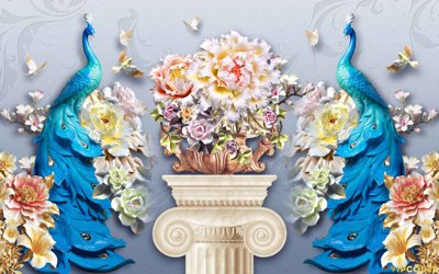 Tải file PSD Tranh bình hoa treo tường 3D đẹp #48 (nguyên layer) để in