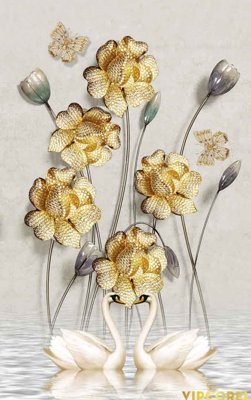 File in ấn Tranh bình hoa treo tường 3D đẹp #51 (bản gốc) sắc nét