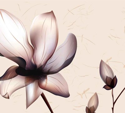 Tải file Tranh dán tường 3D hoa nghệ thuật hiện đại #125 (gốc) chủ đề hoa sen