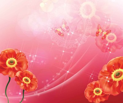 File gốc Tranh dán tường 3D hoa nghệ thuật hiện đại #132 (trang trí) phòng ngủ