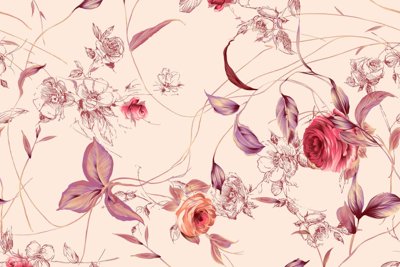 File in trần Tranh dán tường 3D hoa nghệ thuật hiện đại #23 (bản gốc) mây trời