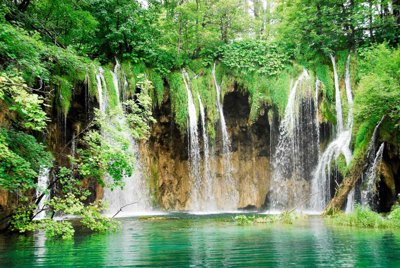 Download file tranh Tranh dán tường 3D phong cảnh thác nước đẹp #10 (file gốc PSD)