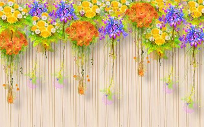 File in ấn cao cấp Tranh hoa nổi 3D - Tranh hoa dán tường 3D #106 (file gốc)