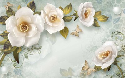 File gốc in ấn Tranh hoa nổi 3D - Tranh hoa dán tường 3D #128 chuẩn màu CMYK