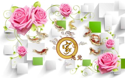 File gốc in ấn Tranh hoa nổi 3D - Tranh hoa dán tường 3D #65 chất lượng vượt trội