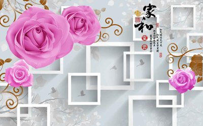 Tải file tranh gốc Tranh hoa nổi 3D - Tranh hoa dán tường 3D #66 chất lượng cao