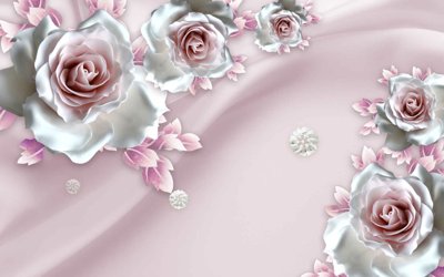 File gốc Tranh hoa nổi 3D - Tranh hoa dán tường 3D #72 (in tráng gương) sang trọng