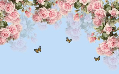 Tải về file tranh gốc Tranh hoa nổi 3D - Tranh hoa dán tường 3D #84 (để in quảng cáo)