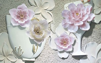 File PSD Tranh hoa nổi 3D - Tranh hoa dán tường 3D #91 (gốc) cho designer