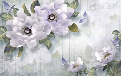 File tranh PSD Tranh hoa nổi 3D - Tranh hoa dán tường 3D #93 chất lượng cao