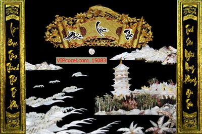 File in trần Tranh phòng thờ, bàn thờ, mâm ngũ quả file PSD 15083 (bản gốc) phong cảnh