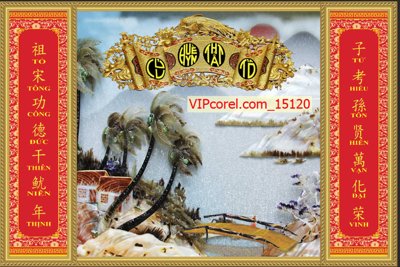 File gốc Tranh phòng thờ, bàn thờ, mâm ngũ quả file PSD 15120 (cho in ấn) từ Filetranh.com