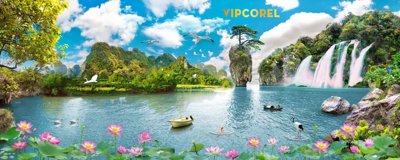 File tranh Tranh phong cảnh Sơn Thủy Hữu Tình đẹp #11 (gốc) chủ đề con người