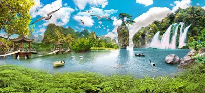 File in trần Tranh phong cảnh Sơn Thủy Hữu Tình đẹp #12 (bản gốc) phong cảnh