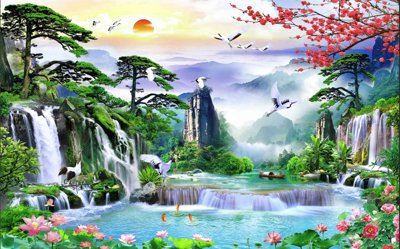 File tranh Tranh phong cảnh Sơn Thủy Hữu Tình đẹp #20 (gốc) chủ đề trẻ em