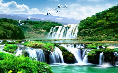 File gốc in tráng gương Tranh phong cảnh Sơn Thủy Hữu Tình đẹp #24 chi tiết