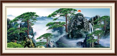 File gốc Tranh phong cảnh Sơn Thủy Hữu Tình đẹp #27 (cho in ấn) từ kho Filetranh