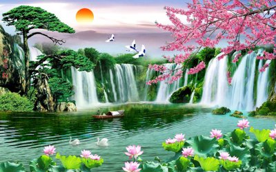 File tranh Tranh phong cảnh Sơn Thủy Hữu Tình đẹp #41 (ảnh gốc) in trần xuyên sáng