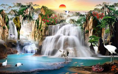 Tải file gốc Tranh phong cảnh Sơn Thủy Hữu Tình đẹp #45 (in không vỡ ảnh)